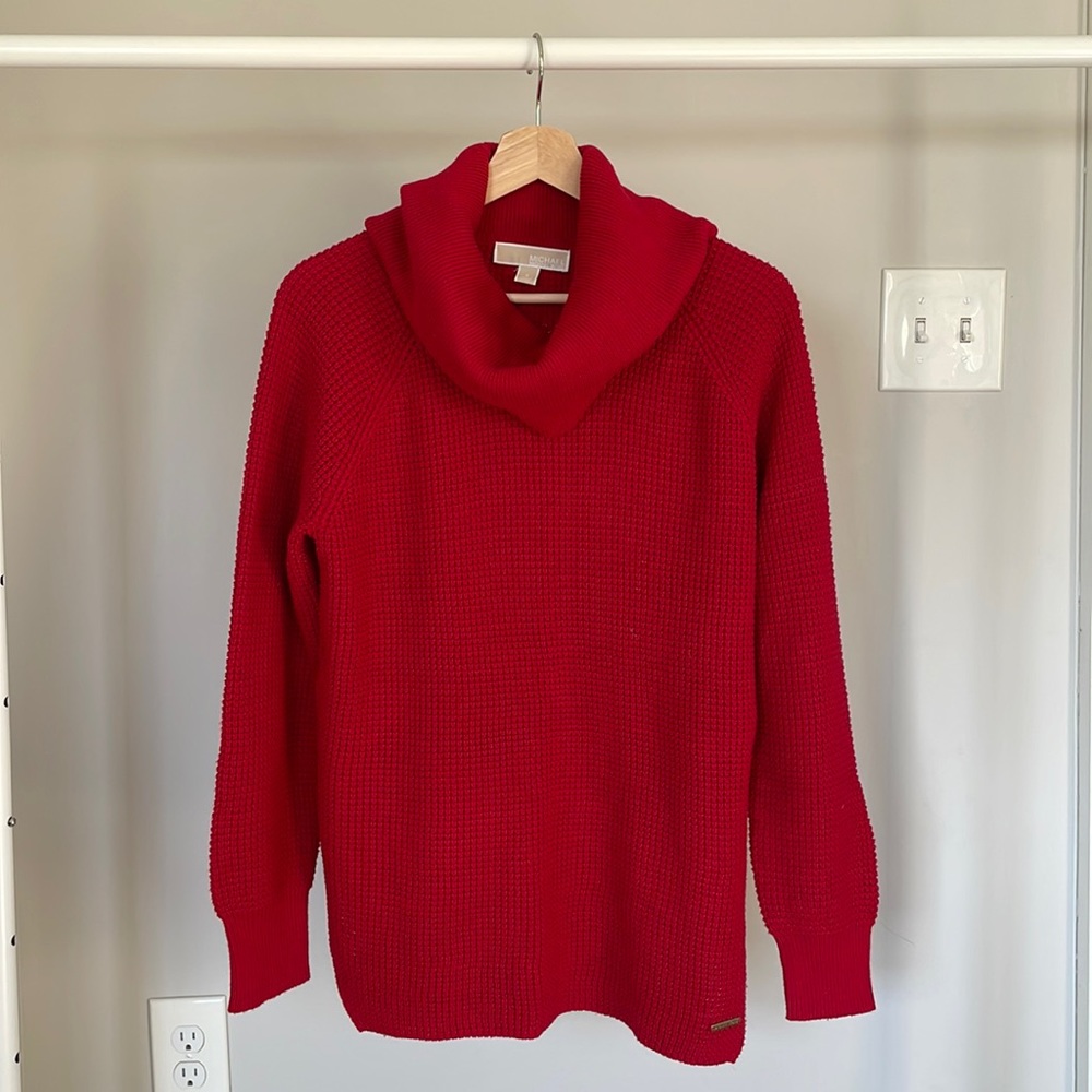 Michael Kors Red Cowl Neck Knit Sweater | Top | Long Sleeve | Women’s S